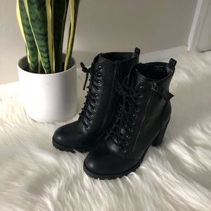 Black heeled booties